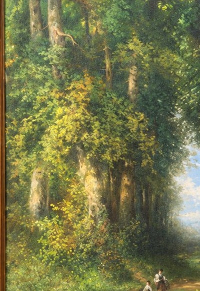 Ch. Breton – Lively Forest Glade – Oil On Canvas – Late 19th Century-photo-4