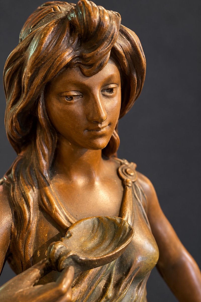  émile Guillemin (1841–1907) – Rebecca At The Fountain – 19th-century Bronze-photo-4
