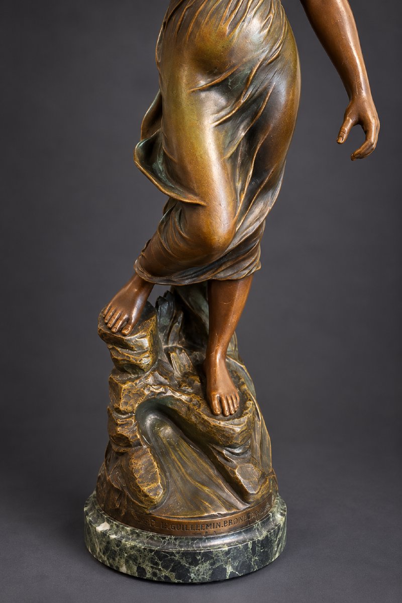  émile Guillemin (1841–1907) – Rebecca At The Fountain – 19th-century Bronze-photo-2