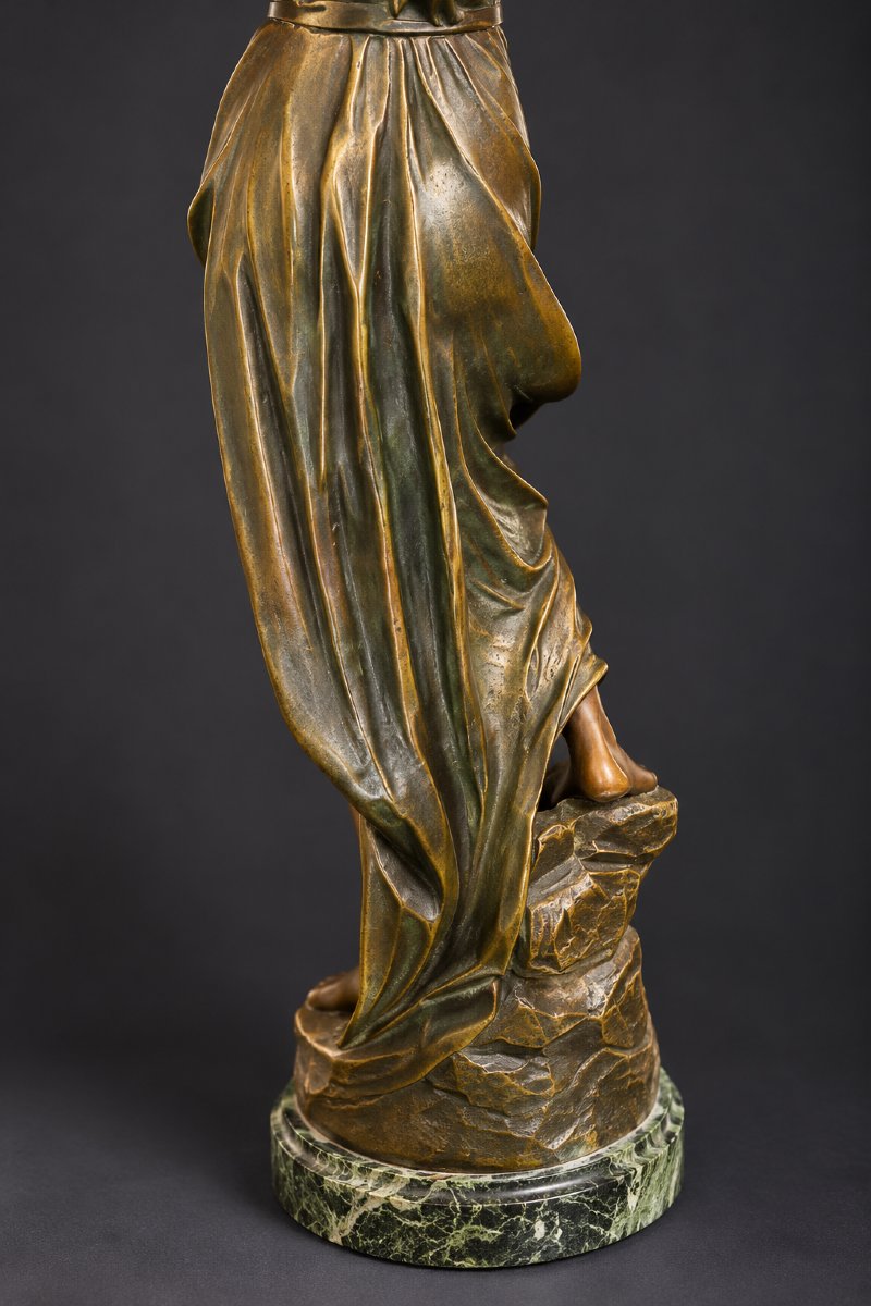  émile Guillemin (1841–1907) – Rebecca At The Fountain – 19th-century Bronze-photo-5