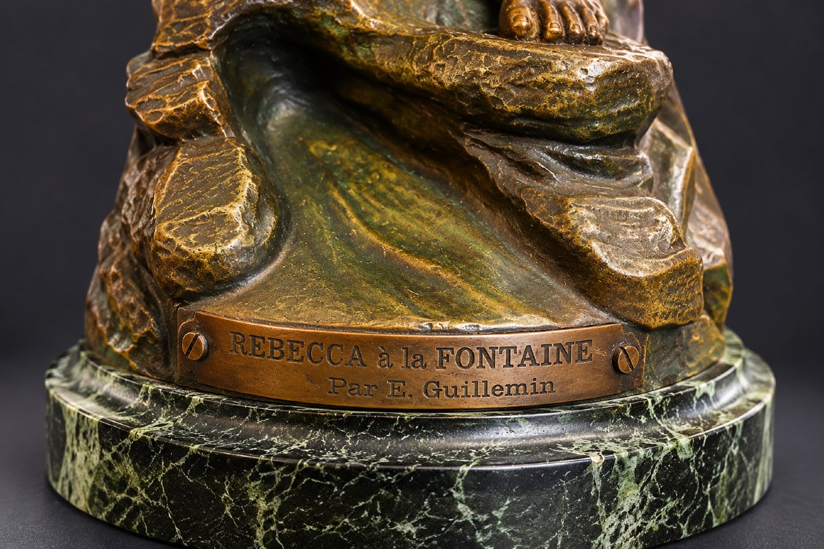  émile Guillemin (1841–1907) – Rebecca At The Fountain – 19th-century Bronze-photo-8