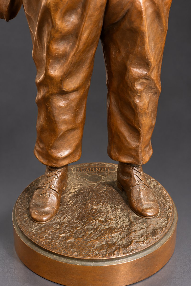 Jean Garnier (1853-1930) – Le Jeune Violoniste – Bronze à patine brune – XIXe siècle-photo-1