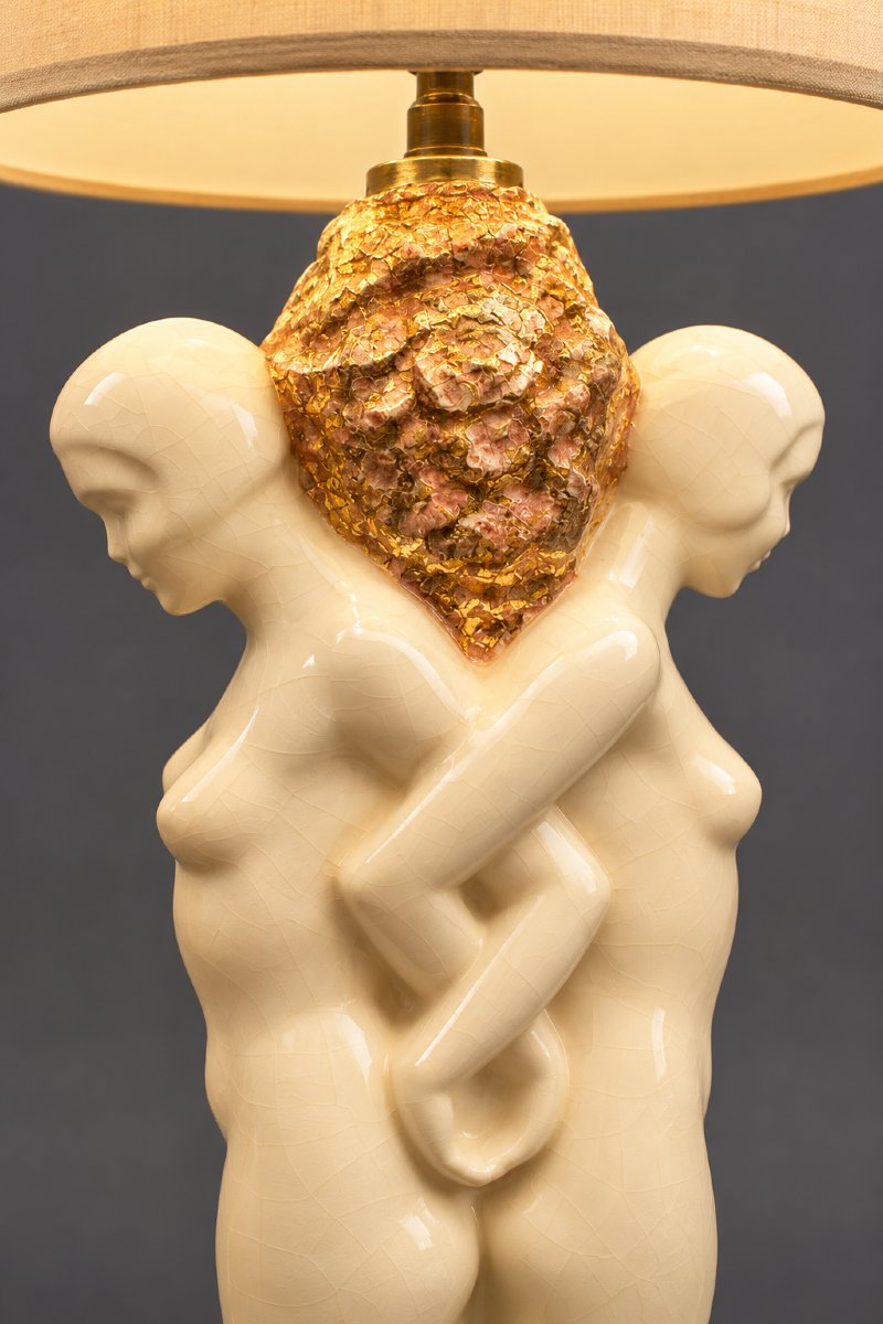 Marcel Bever – Art Deco Ceramic Sculptural Lamp – Circa 1930-photo-2