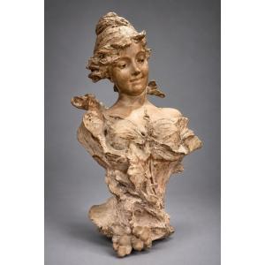 Alfred Jean Foretay (1861-1944) – « Fraises au Champagne » – Buste Art Nouveau