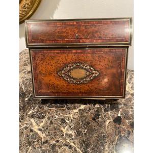 Elegant Writing Desk In Precious Wood Marquetry, Second Empire Period, Circa 1860, Attributed To