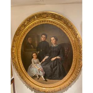 Elegant Bourgeois Portrait From The XIXᵉ Century By Germain Paget