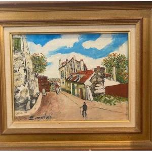 Élisée Maclet (1881-1962) – Le Vieux Montmartre Montmartre – Huile sur toile