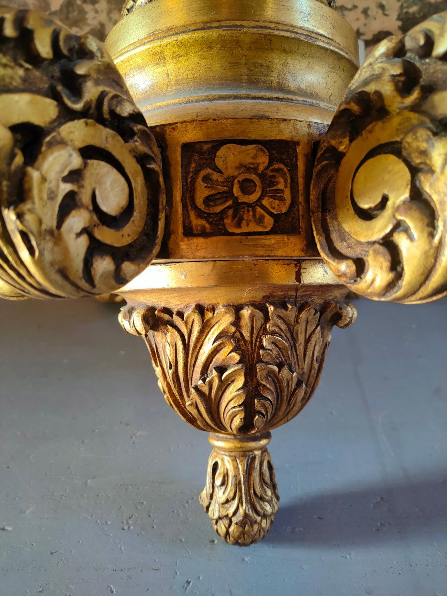 Lustre En Bois Doré -photo-2