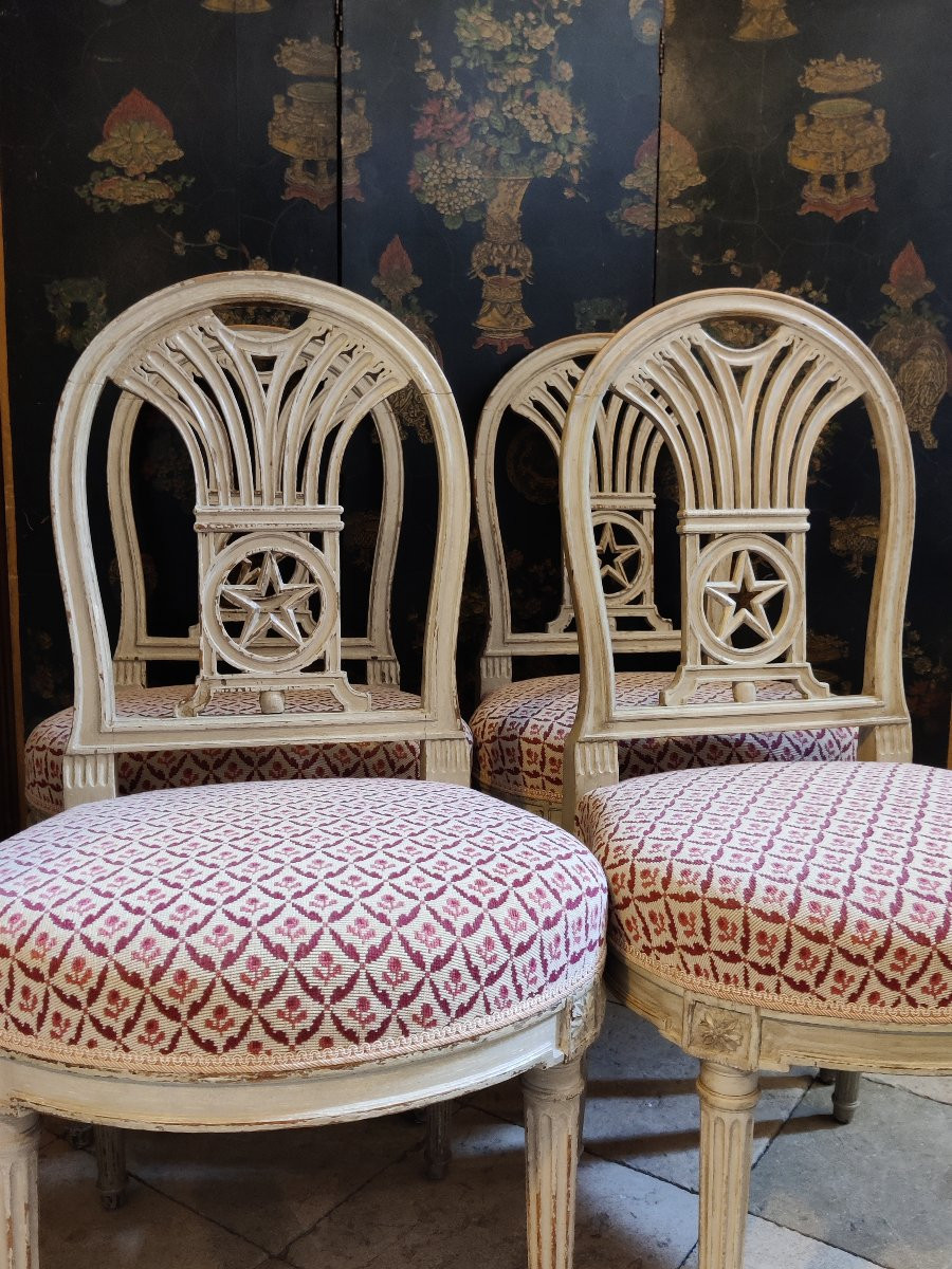 Set Of 4 Louis XV Style Chairs After G. Jacob-photo-4