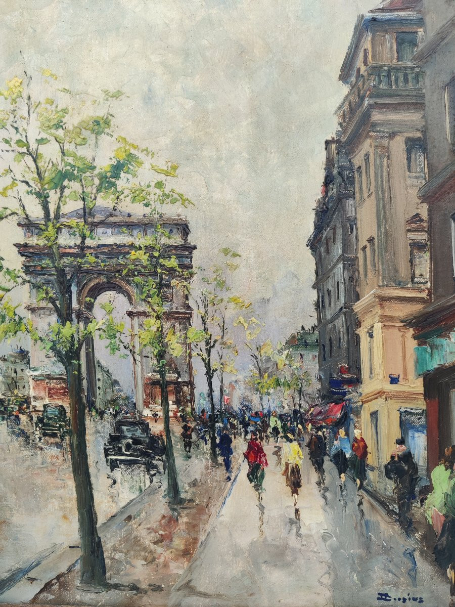 Painting By Brecius View Of Paris -photo-3