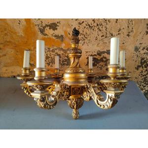 Lustre En Bois Doré 