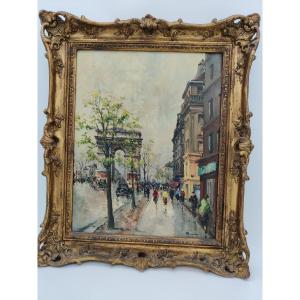 Painting By Brecius View Of Paris 