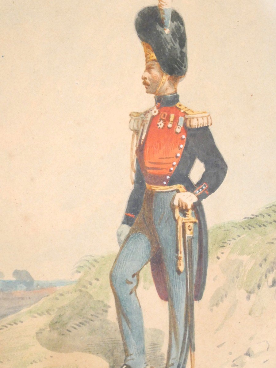 Aquarelle Grenadier Napoléon III-photo-2