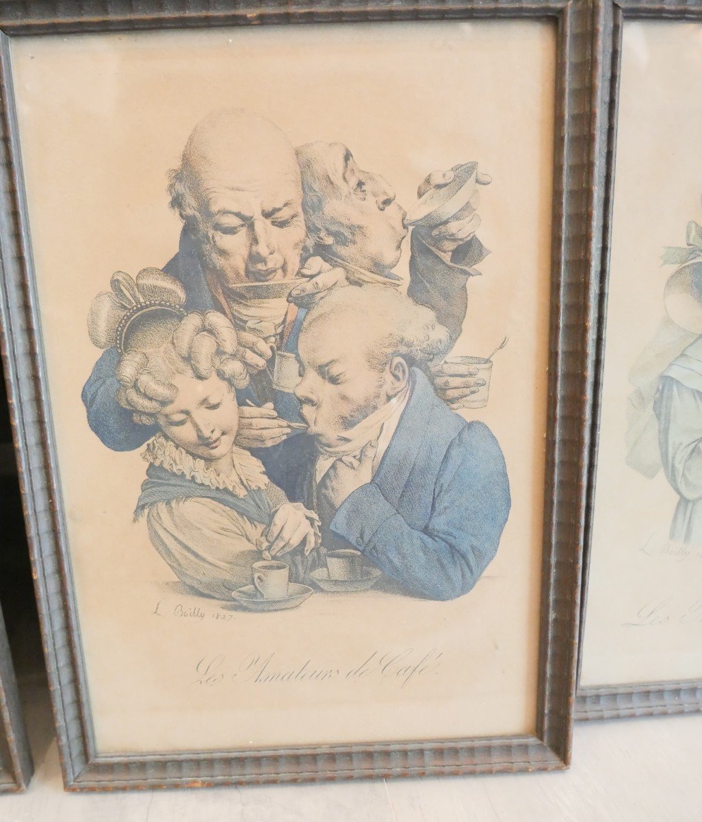 Suite Of 6 Engravings By Boilly 19th-photo-3