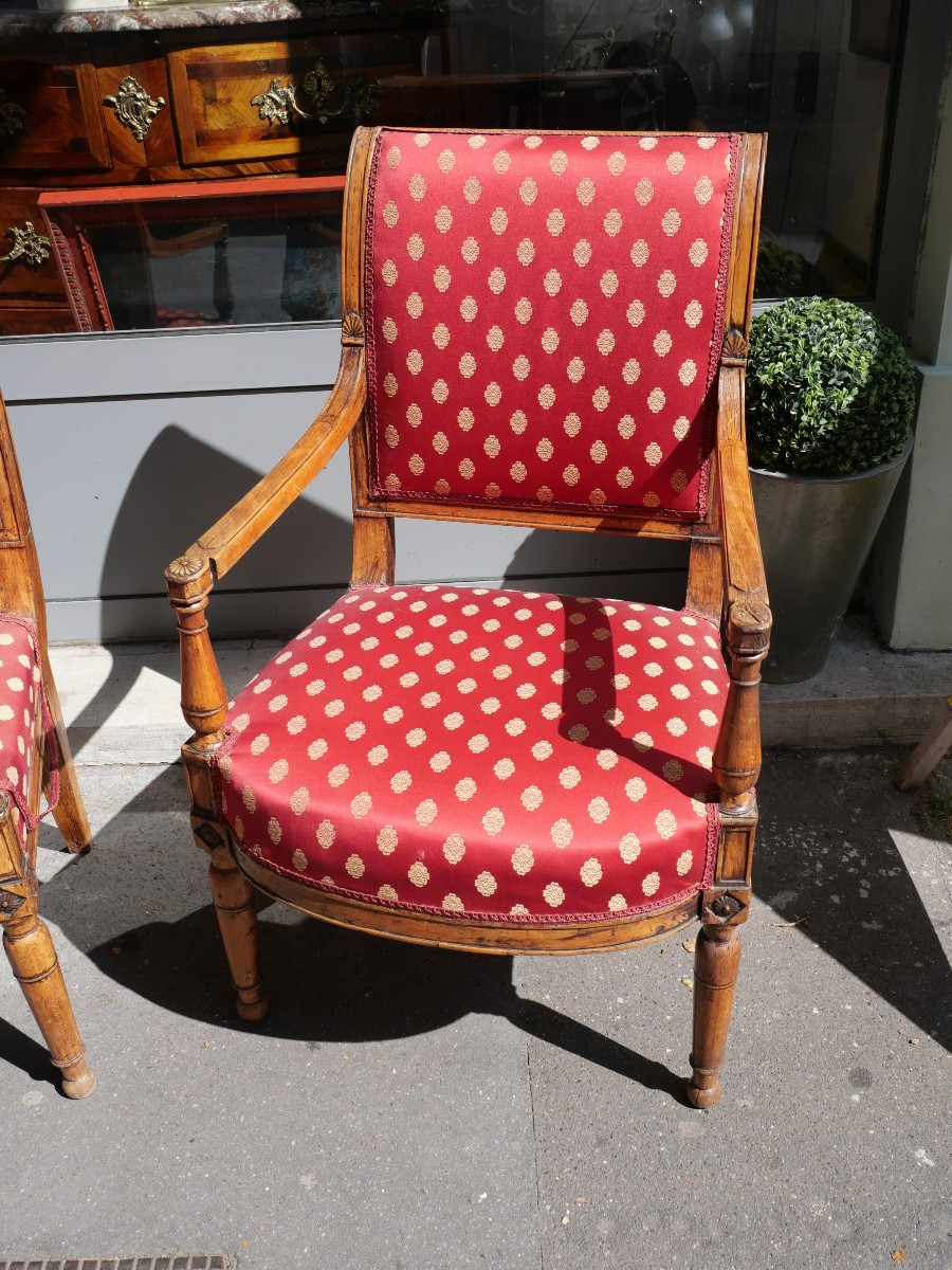 Directoire Period Armchairs, End Of The 18th Century-photo-2