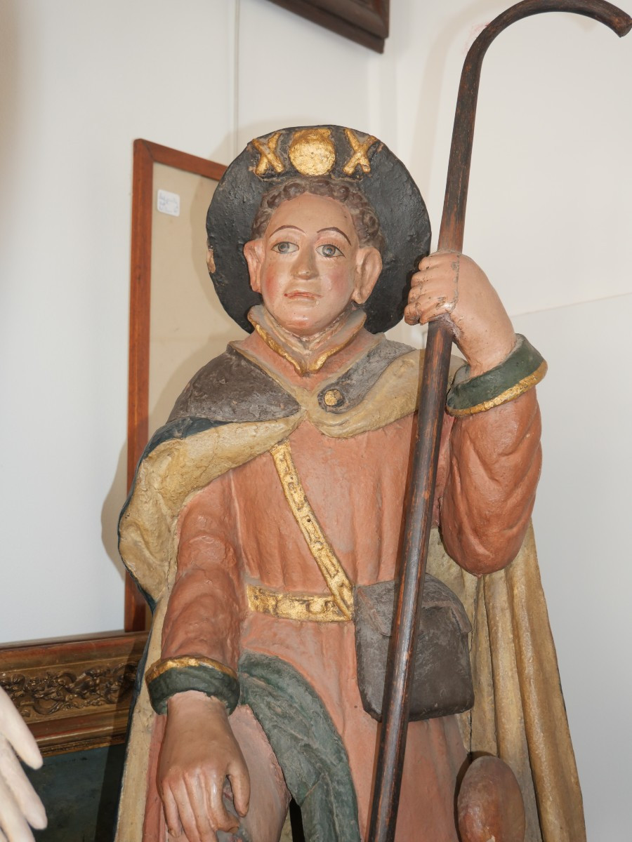 Saint Roch Bois Polychrome 17e-photo-2