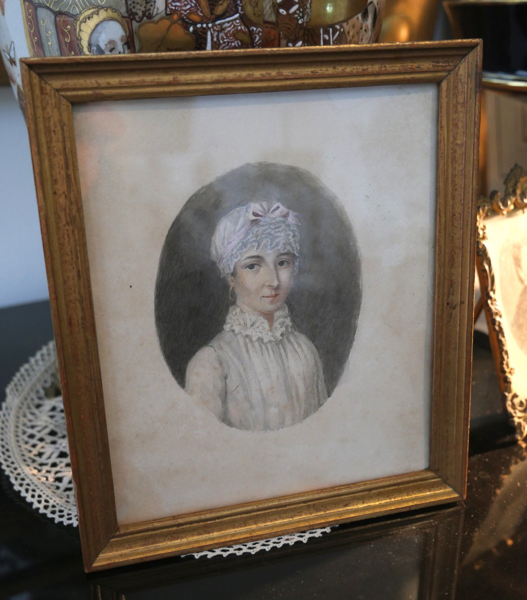 Portrait De Femme  Chez Alphonse Giroud Fin 18e