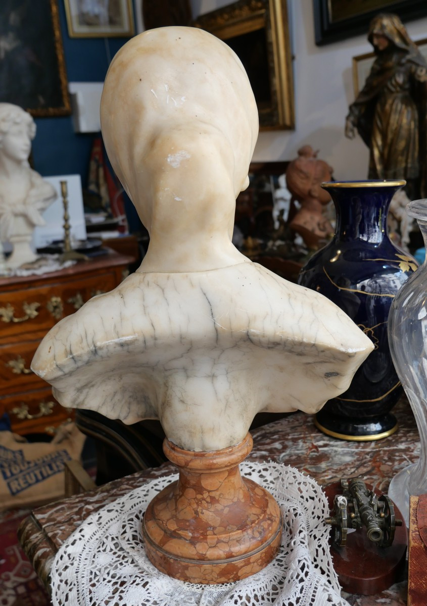 19th Century Marble Bust Of Joan Of Arc -photo-4