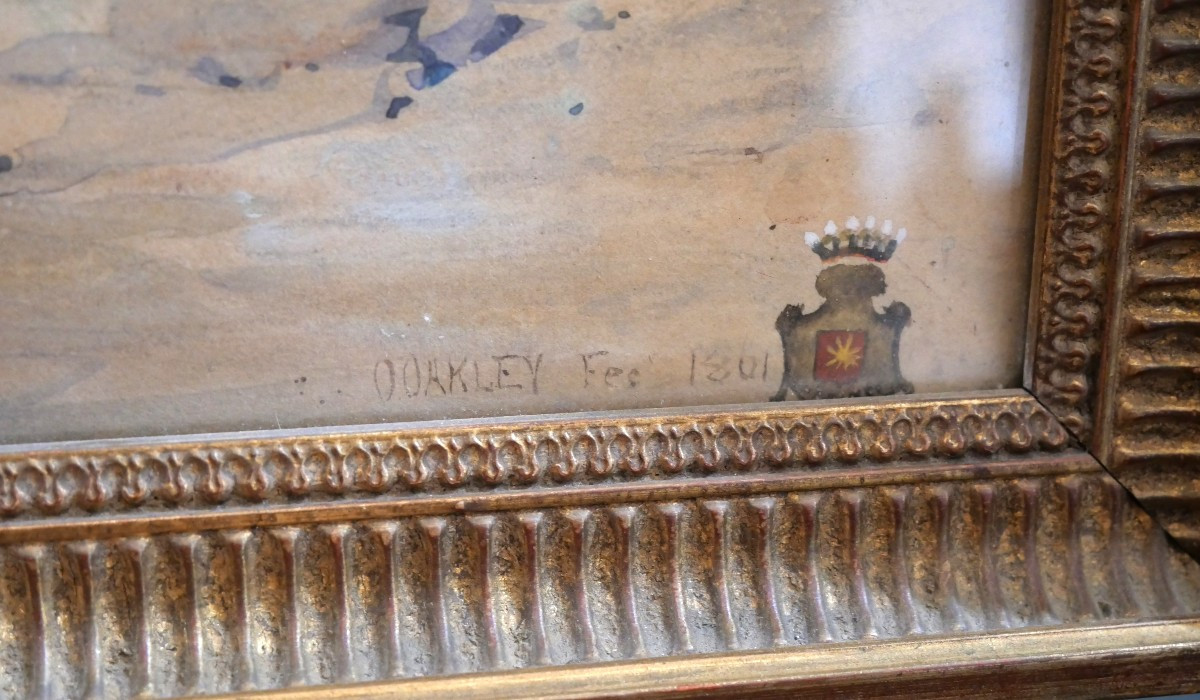 Large Watercolor By Octavius Oakley 1861-photo-2