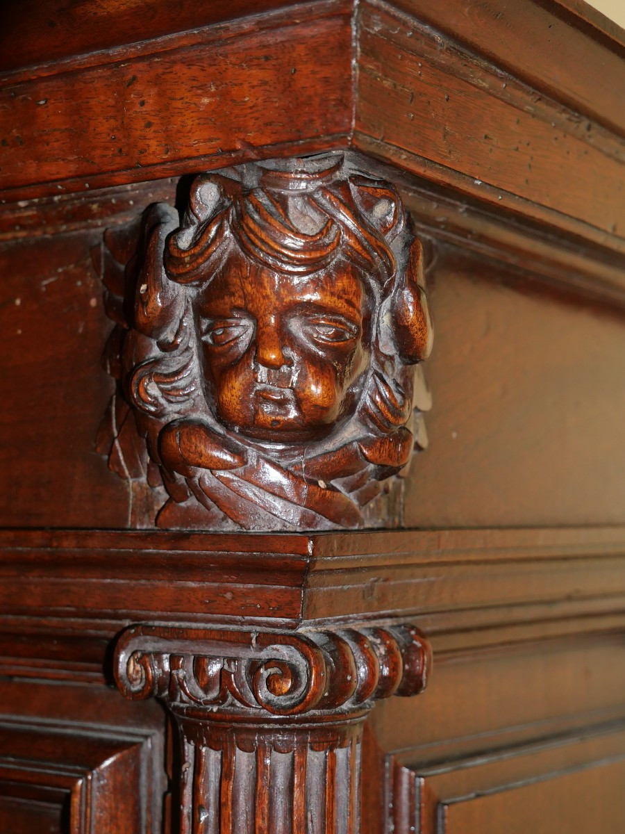 Two-body Buffet In Wavy Walnut, Late 16th Century-photo-2