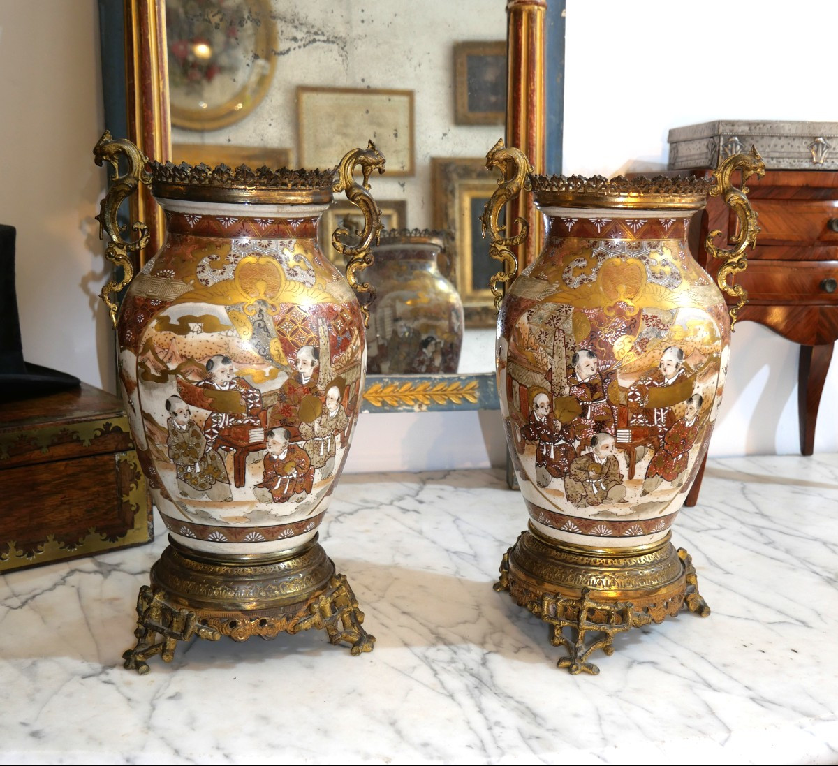 Pair Of 19th Century Satsuma Vases