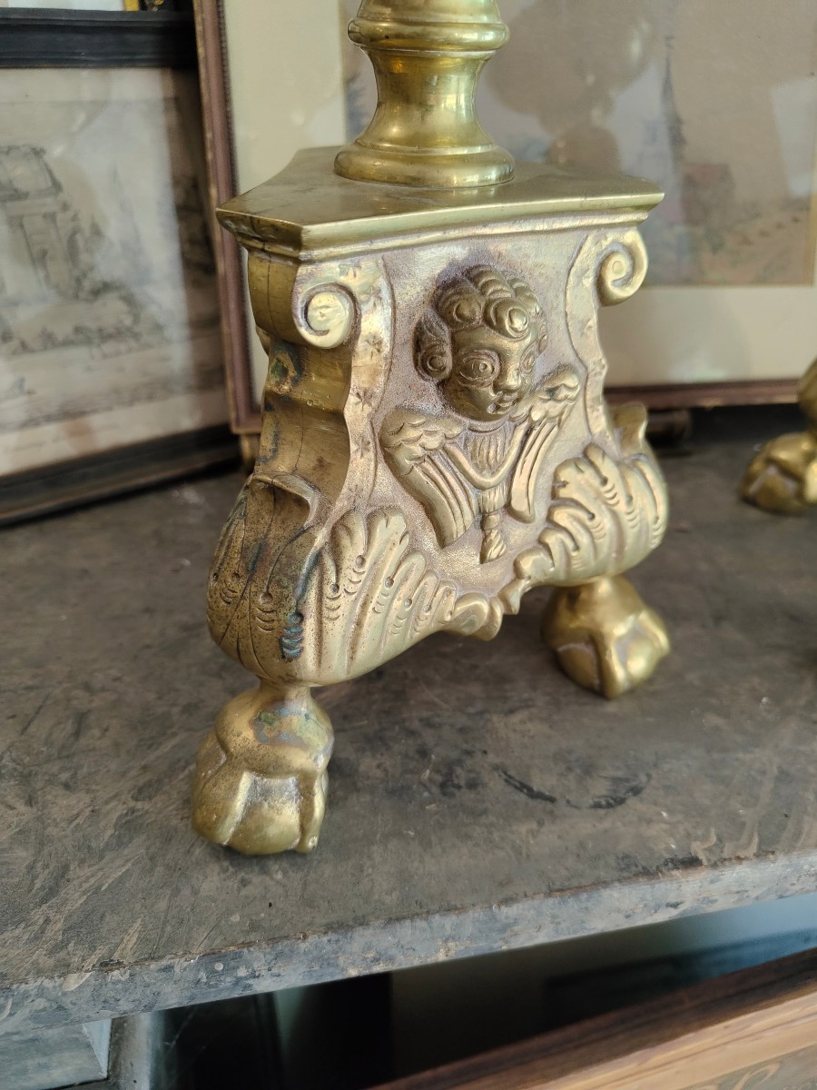 Pair Of Gilt Bronze Candlesticks -photo-3