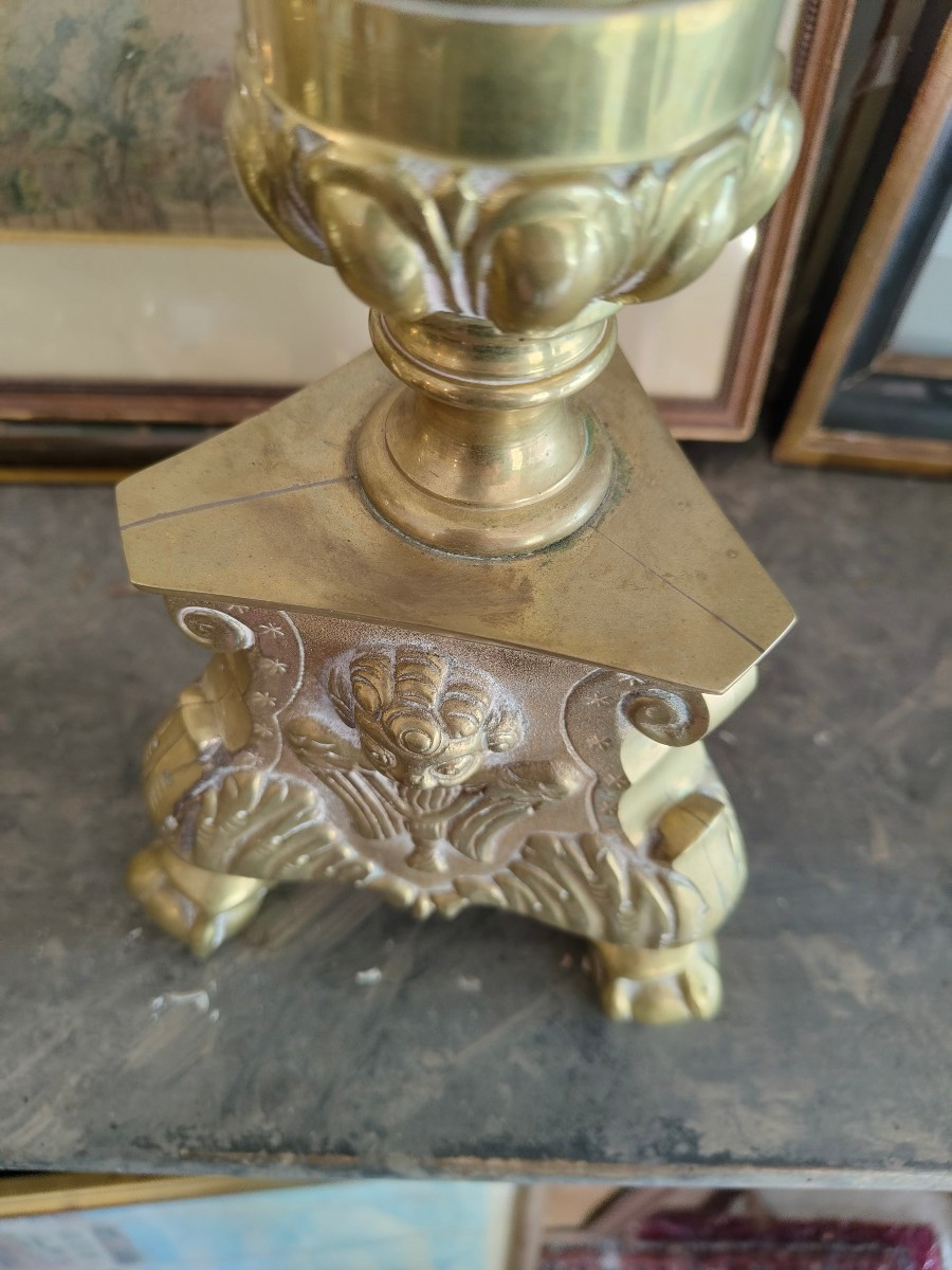 Pair Of Gilt Bronze Candlesticks -photo-3