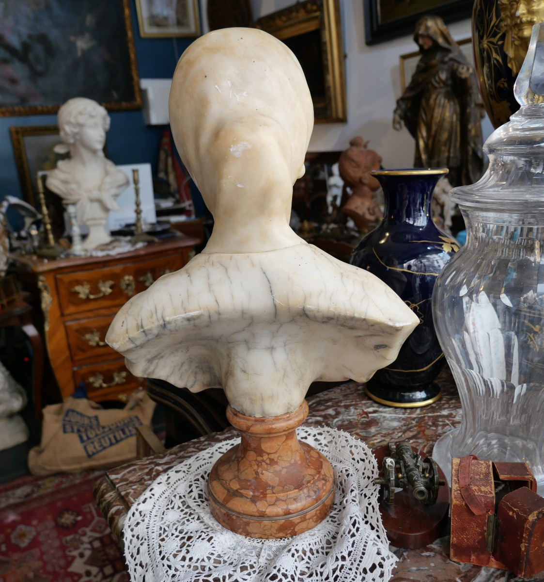 Marble Bust Of Joan Of Arc, 19th Century-photo-3