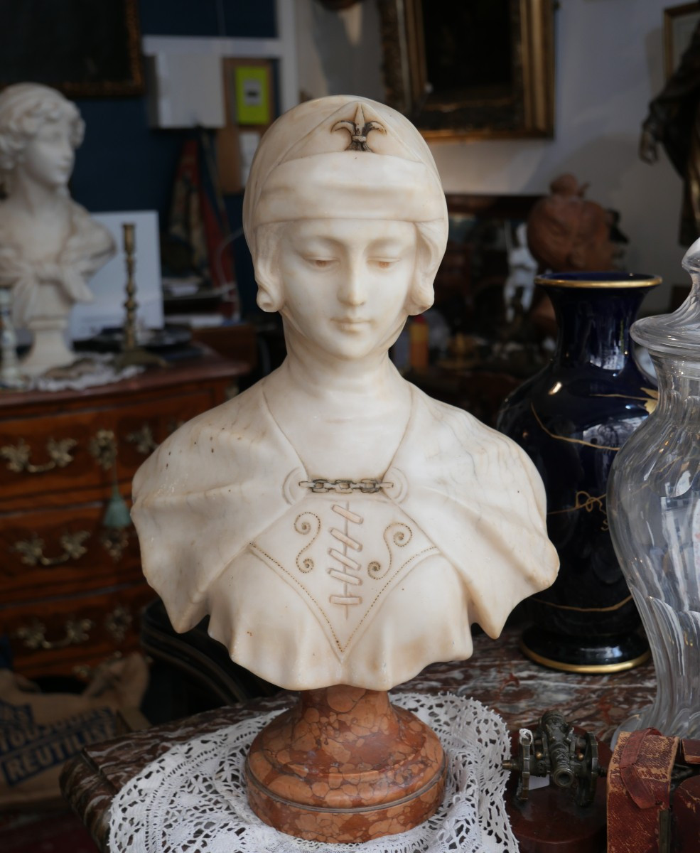 Marble Bust Of Joan Of Arc, 19th Century