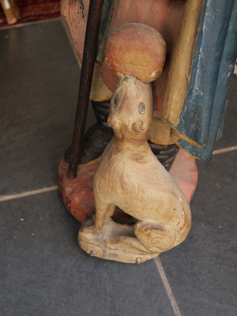 Saint Roch en bois sculpté XVIIe-photo-1