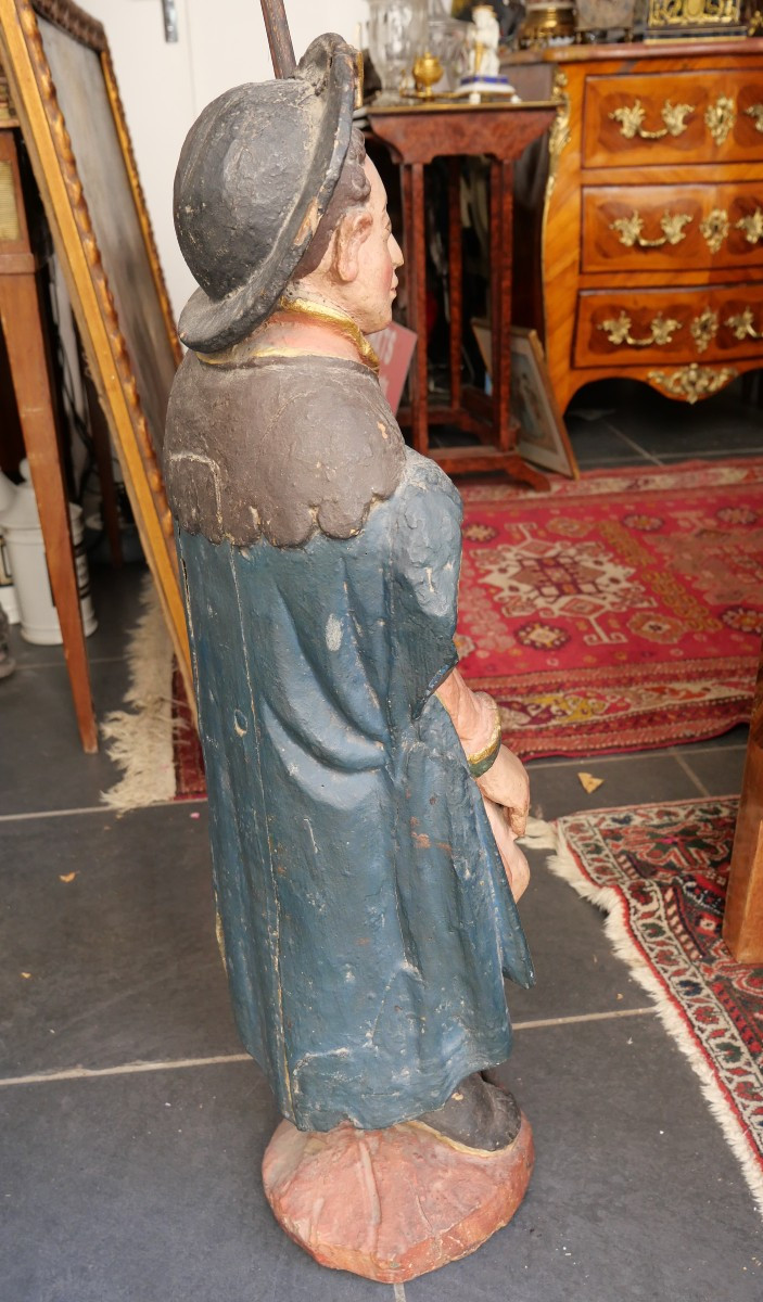 Saint Roch en bois sculpté XVIIe-photo-3