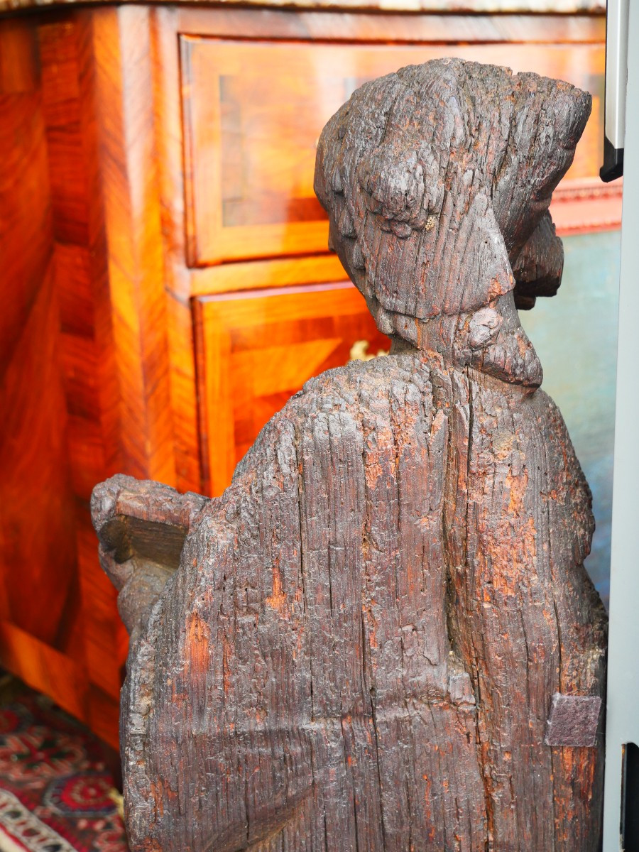 17th Century Wooden Holy Woman-photo-4