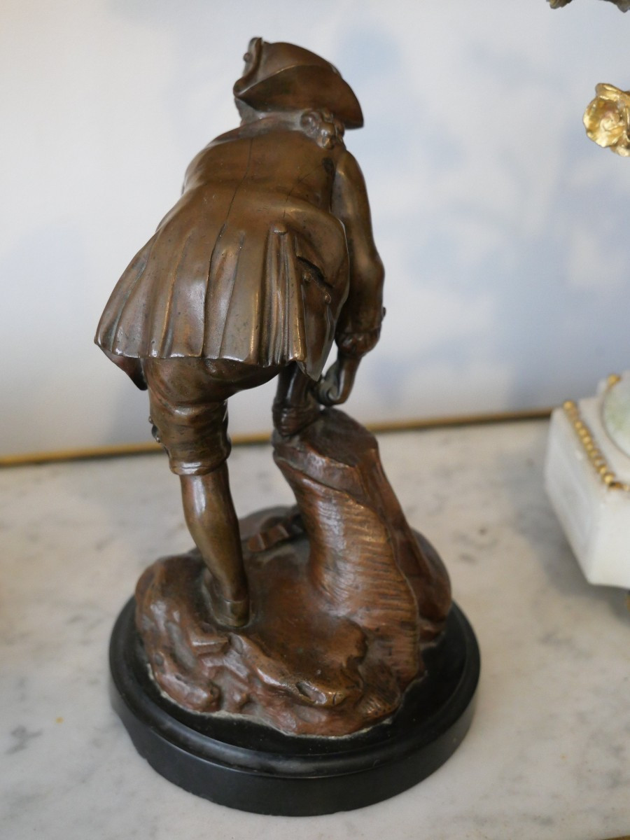 Small Patinated Bronze Skater From The 19th Century -photo-4