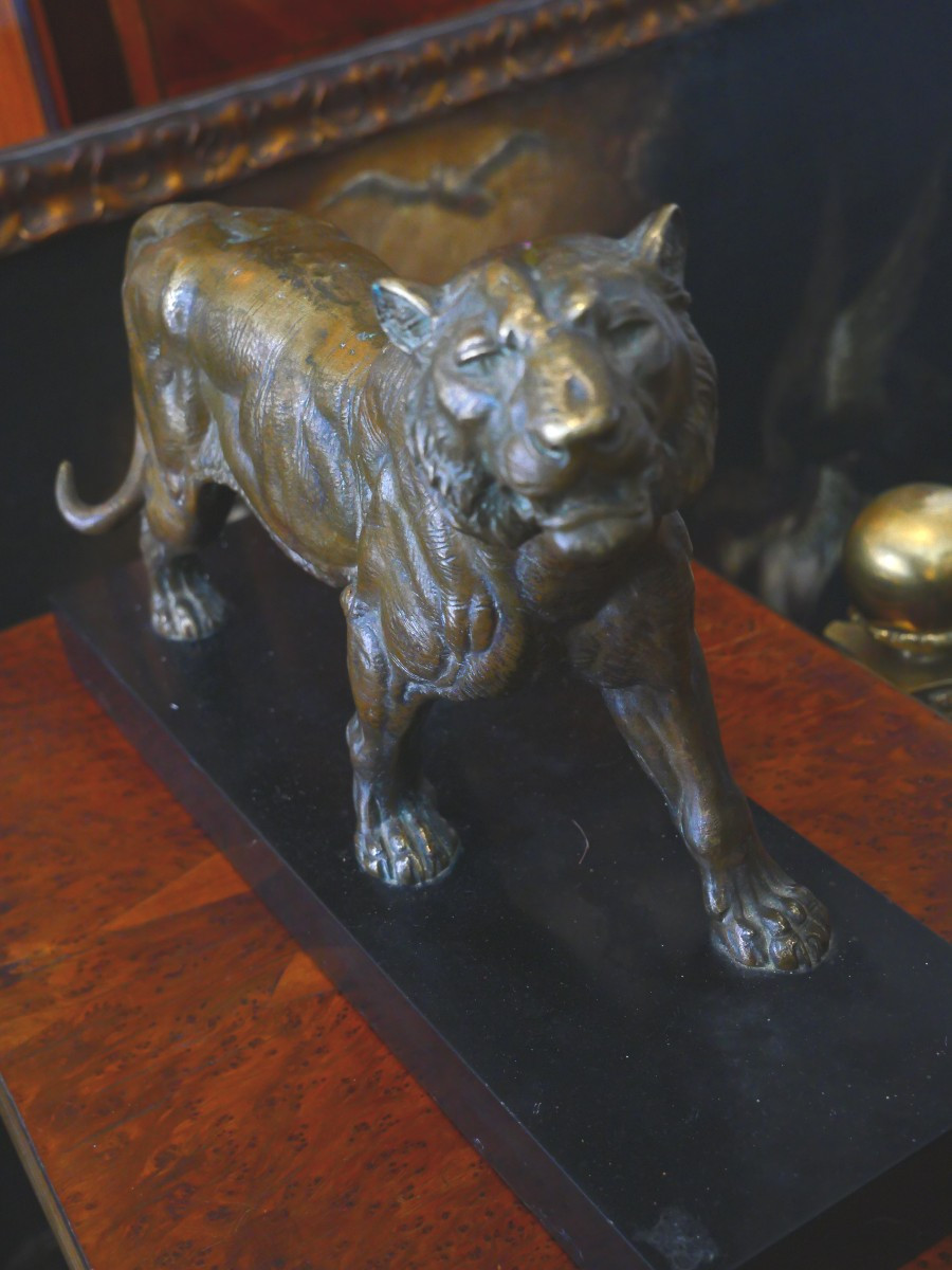 Lioness In Patinated Bronze-photo-1