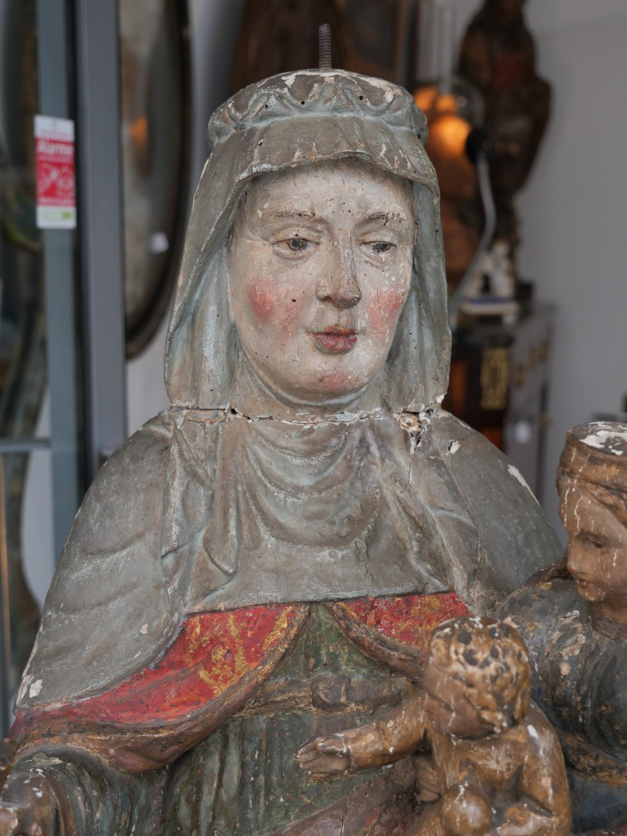 Saint Anne, Carved Wood, 16th Century-photo-2