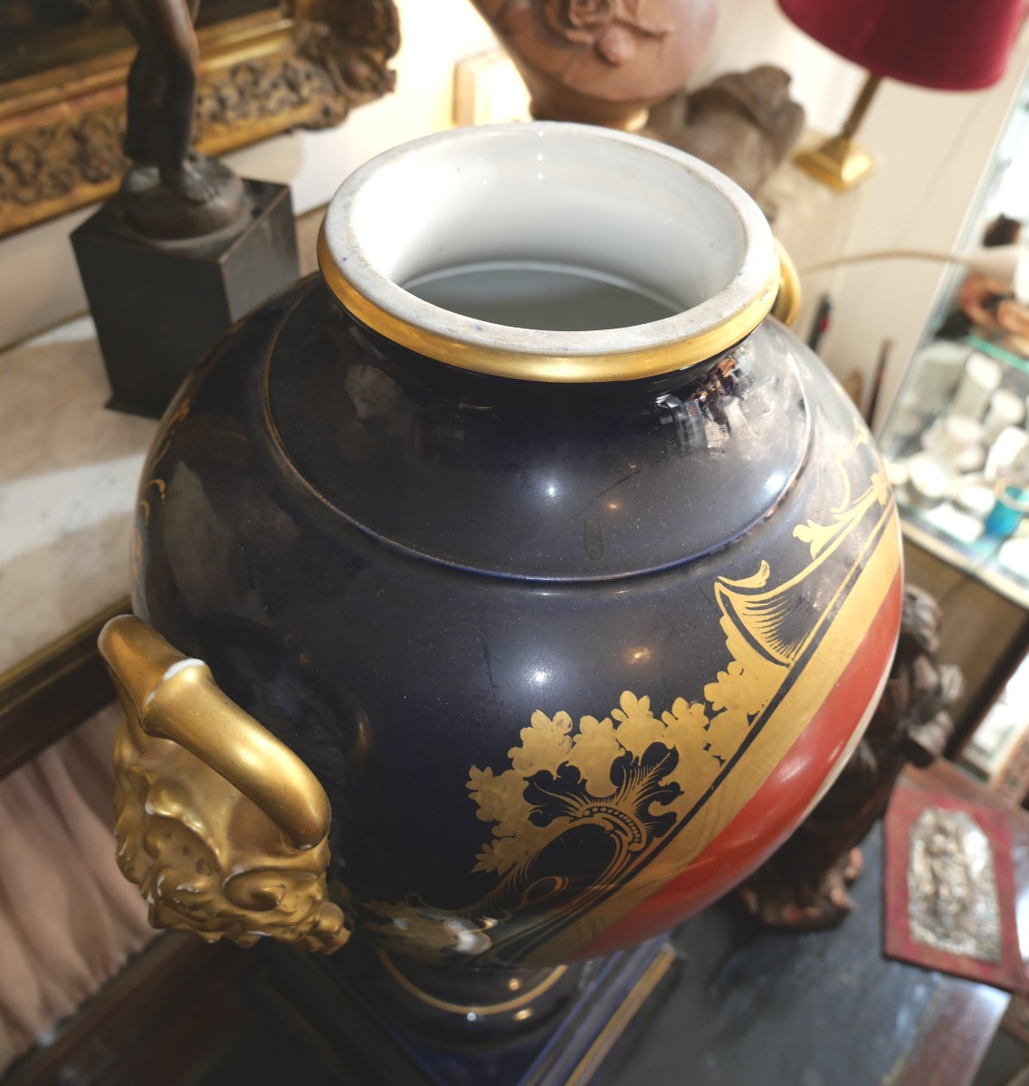 Grand vase porcelaine de Paris XIXe -photo-2
