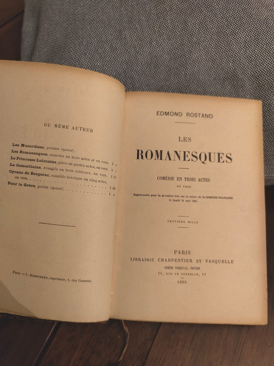 The Romanesques Signed Edmond Rostand -photo-2