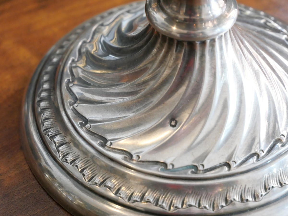 Paire de chandelier en argent massif Edmond Tétard-photo-2