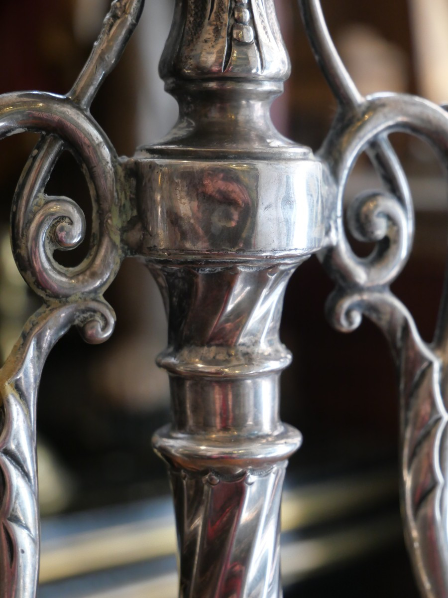 Paire de chandelier en argent massif Edmond Tétard-photo-1
