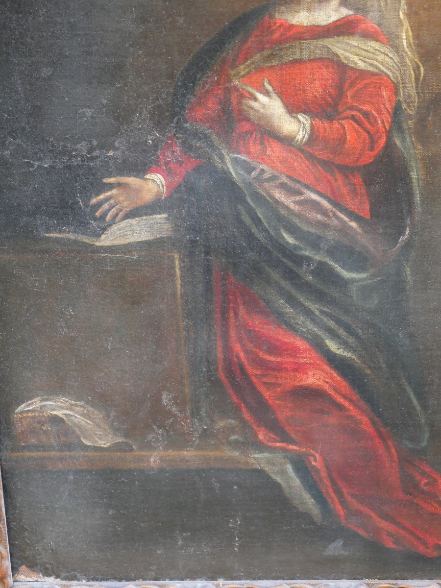 Annonciation Huile Sur Toile XVIIe -photo-4