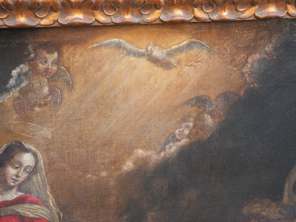 Annonciation Huile Sur Toile XVIIe -photo-1