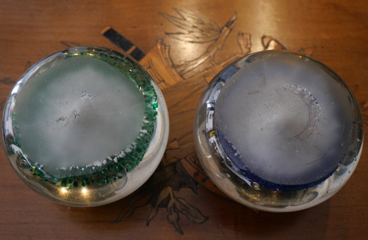 Paire de Sulfures avec monogrammes début du XXe-photo-4