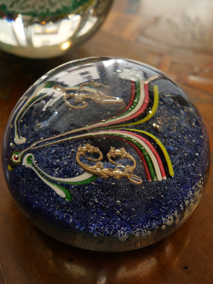 Paire de Sulfures avec monogrammes début du XXe-photo-1