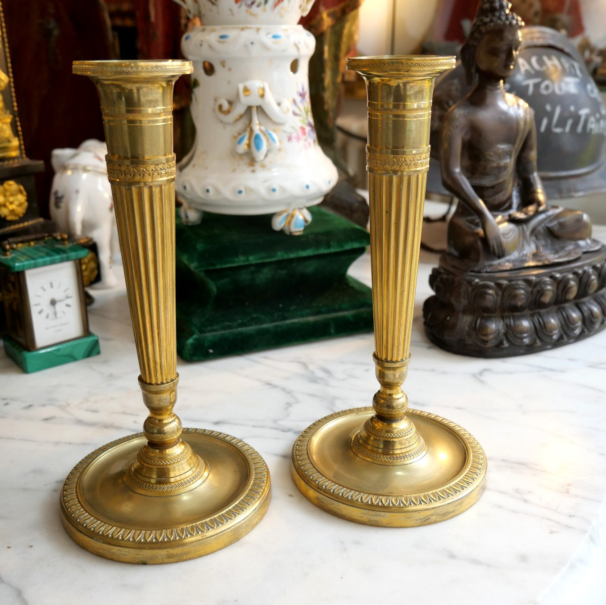 Paire de Bougeoirs Empire 19e