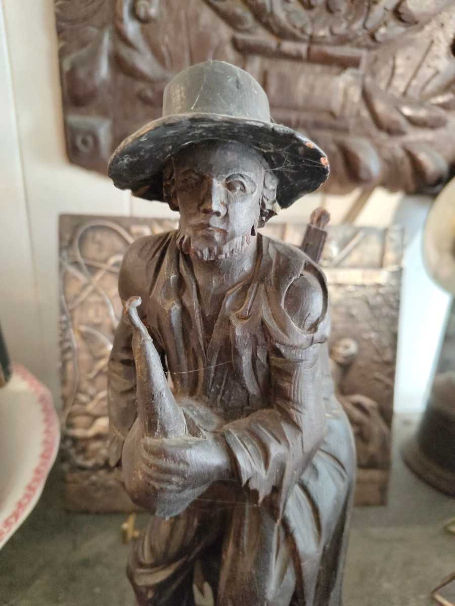 Personnage en bois sculpté Allemagne 18e-photo-2