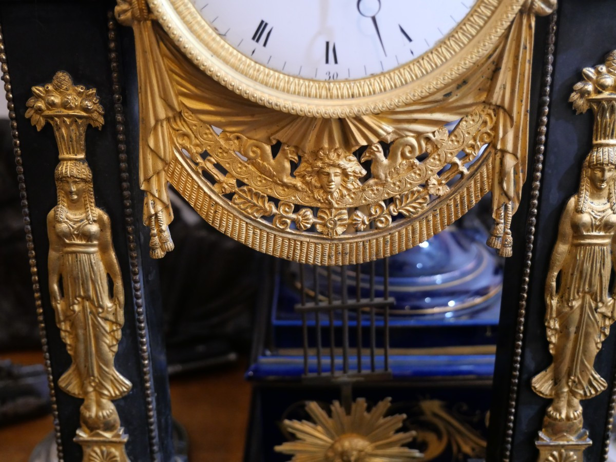 Large Consulate Clock, Late 18th Century-photo-2