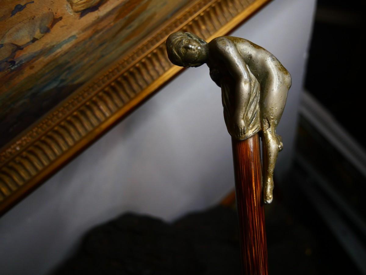 Canne en palissandre pommeau femme nue -photo-2