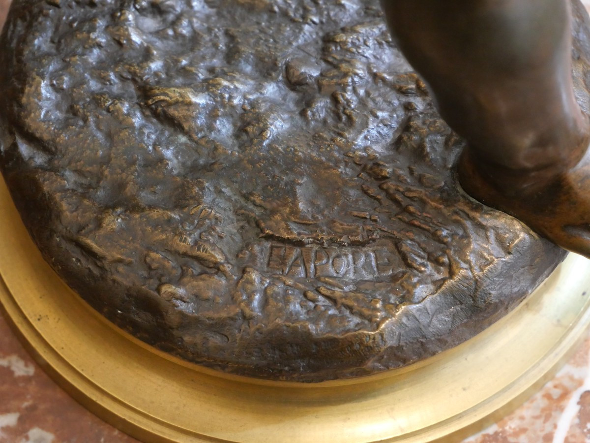 Emile Laporte Jeune garçon au coq  fin du 19e-photo-1