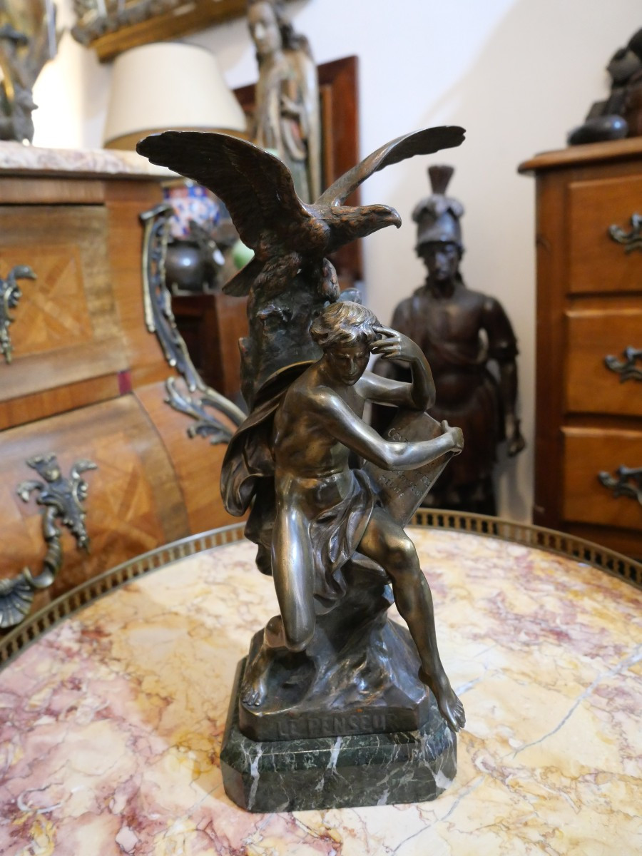 Le Penseur Par Emile Picault fin du 19e-photo-2