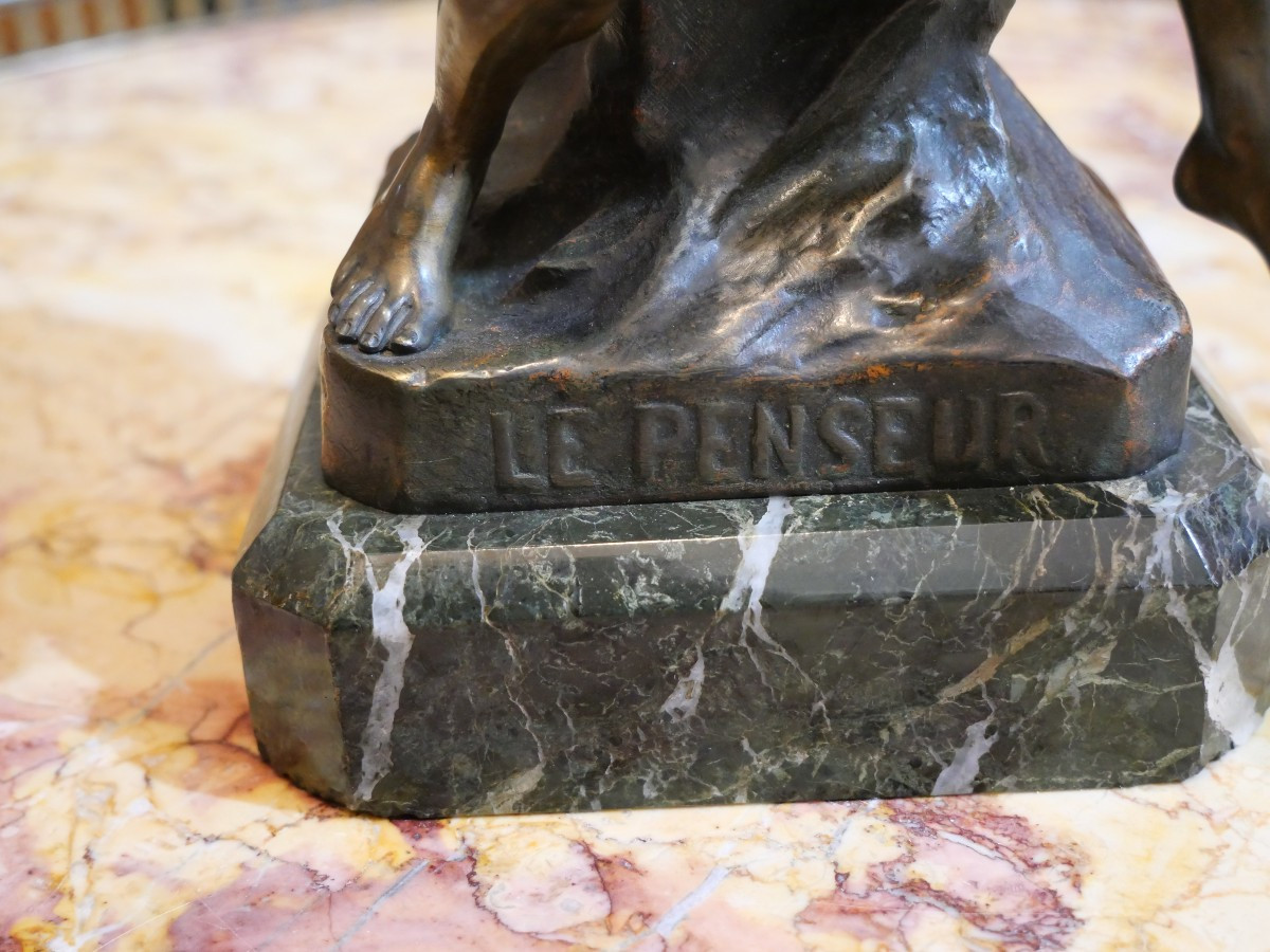 Le Penseur Par Emile Picault fin du 19e-photo-2